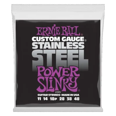 Ernie Ball Power Slinky Stainless Steel Wound Electric Guitar String 11-48 Gauge