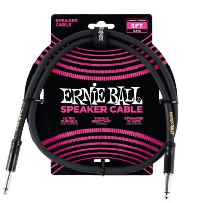 Ernie Ball Durable High Quality Clear Signal Straight Speaker Cable - 1 Meter