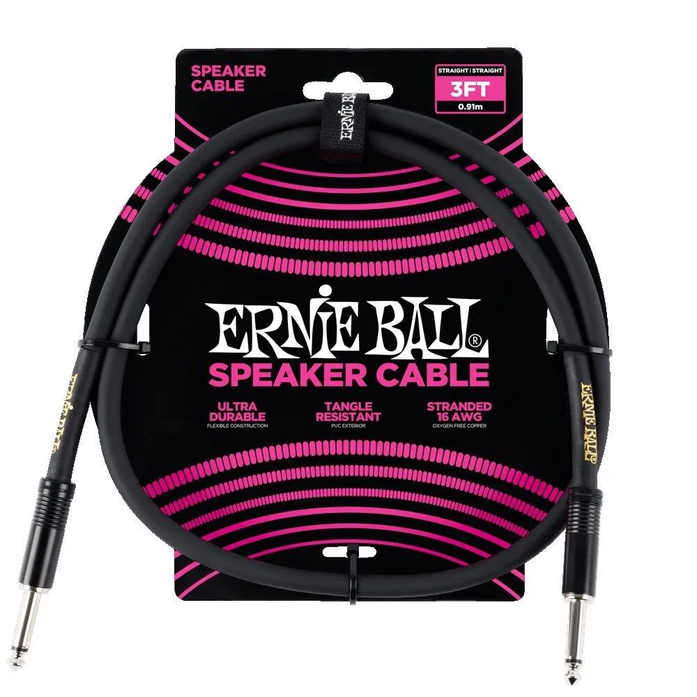 Ernie Ball Durable High Quality Clear Signal Straight Speaker Cable - 1 Meter