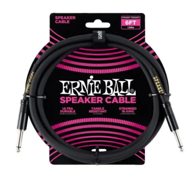 Ernie Ball Durable High Quality Clear Signal Straight Speaker Cable - 2 Meters