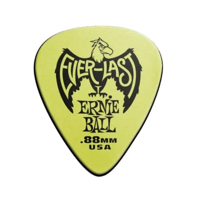 Ernie Ball Ultra Durable Non-Slip 0.88 mm Everlast Picks 12 Pack, Green