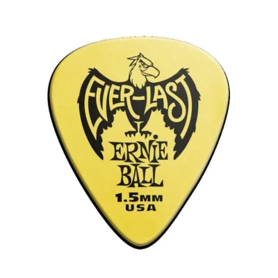 Ernie Ball Ultra Durable Non-Slip 1.15 mm Everlast Picks 12 Pack, Yellow
