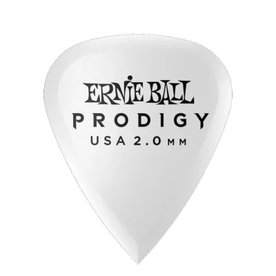 Ernie Ball Ultra Durable Non-Slip 2.0 mm Standard Prodigy Picks 6 Pack, White