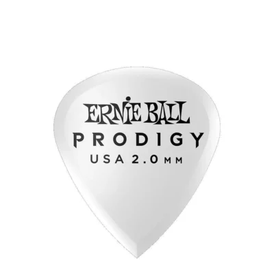 Ernie Ball  Ultra Durable Non-Slip 2.0 mm Mini Prodigy Picks 6 Pack, White