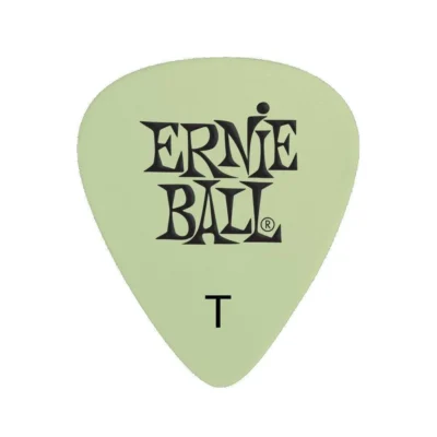 Ernie Ball Non-Slip Super Glow Cellulose Nitrate Thin Picks, Bag of 12