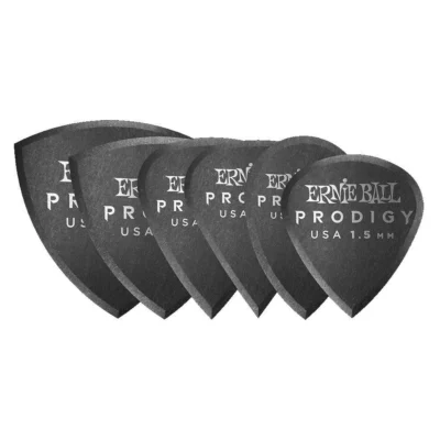 Ernie Ball Non-Slip Grip 1.5mm Multipack Prodigy Picks 6 Pack - Black