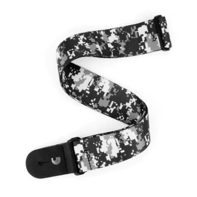 D'Addario Polyester Digital Camo Guitar Strap, Black