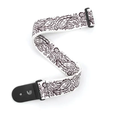 D'Addario Woven Guitar Strap, Paisley, White
