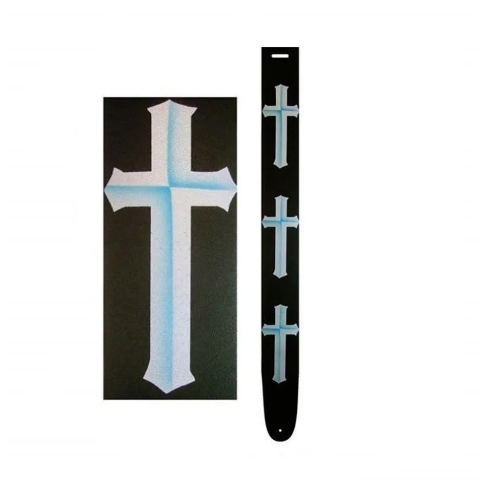 Perri's air brushed Cross Leather Guitar Strap 2.5 inch Wide Adjustable
