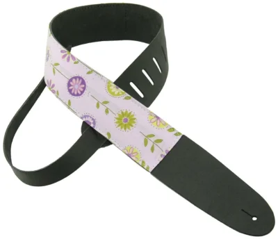 Perri's Leathers 2.5-Inch Leather Guitar Strap with Designer Fabric