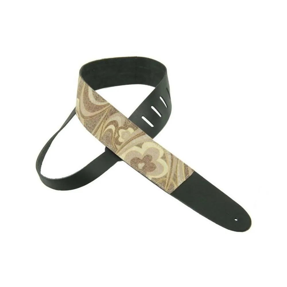 Perri's Leathers P25M-97 2.5-Inch Leather Guitar Strap with Designer Fabric