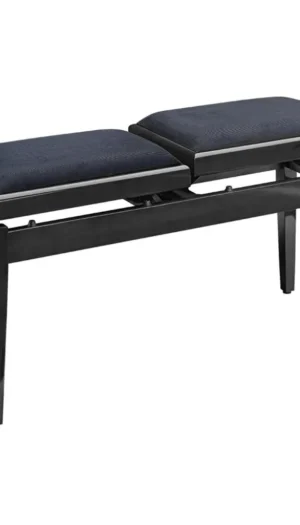Stagg Twin piano bench, black, highgloss, with black velvet top