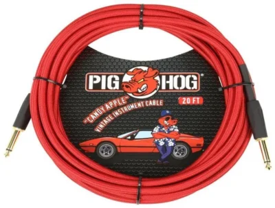 Pig Hog Candy Apple Red Instrument Cable, 20ft