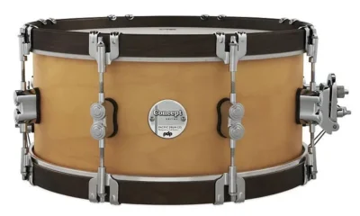 PDP Concept Maple Classic Snare Drum - 6.5 x 14 inch - Natural with Walnut Hoops