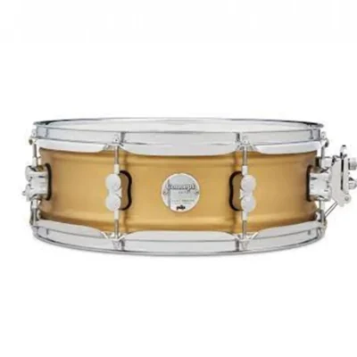 PDP Concept Brass Snare Drum - 5-inch x 14-inch, Natural Satin Brushed Brass with Chrome Hardware