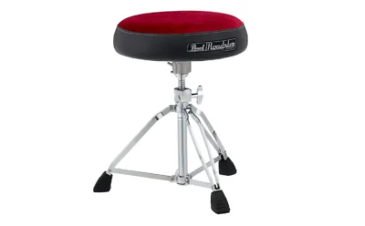 Pearl Roadster 15" Vented Round  Cloth Red Cushion Drum Throne