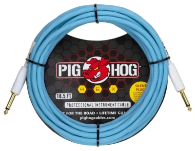 Pig Hog Hex Series Silent Instrument Cable 18.5 ft  Daphne Blue