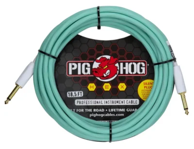 Pig Hog Hex Series Silent Instrument Cable 18.5 ft  Seafoam green