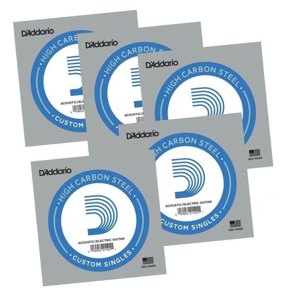 5 x D'Addario PL011 plain steel electric Single Guitar string .011 Strings