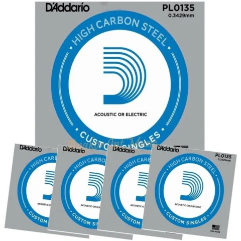 D'Addario PL013 Plain Steel Guitar Single String, .013 , 1single