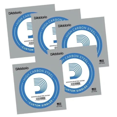 5 x D'Addario PL013 Single Plain Steel .013 Acoustic or Electric Guitar Strings