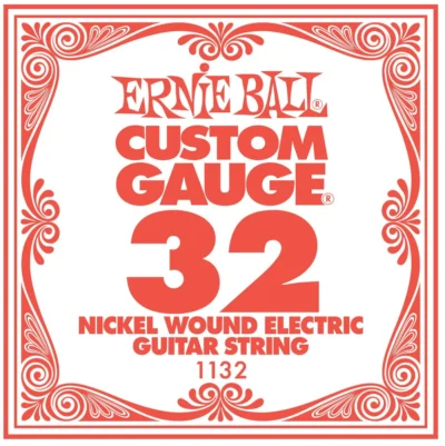 6 x Ernie Ball Nickel Wound Single Electric Guitar String .032 Gauge PO1132