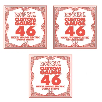 3 x Ernie Ball Nickel Wound Single Electric Guitar String .046 Gauge PO1146