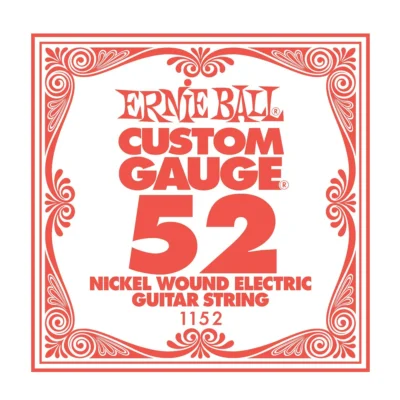 Ernie Ball Nickel Wound Single Electric Guitar String .052 Gauge PO1152