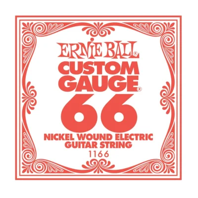 3 x Ernie Ball Nickel Wound Single Electric Guitar Strings .066 Gauge PO1166