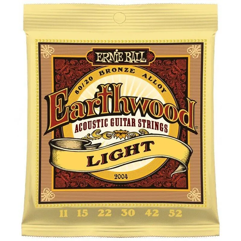 Ernie Ball 2004 Earthwood 80/20 Bronze Light Acoustic Guitar Strings 11 - 52