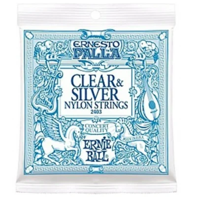 Ernie Ball Ernesto Palla 2403 Nylon Clear and Silver Classical Tie On Set