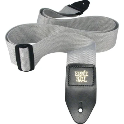 Ernie Ball 4046  Polypro Guitar Strap Leather Ends Grey  Adjustable Way Long
