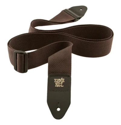 Ernie Ball 4052  Polypro Guitar Strap Leather Ends Brown  Adjustable Way Long