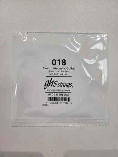 GHS Single String For Acoustic and Electric Guitar .018