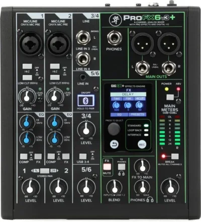 Mackie ProFX6v3+ 6-channel Mixer with Effects, USB record Modes & Bluetooth