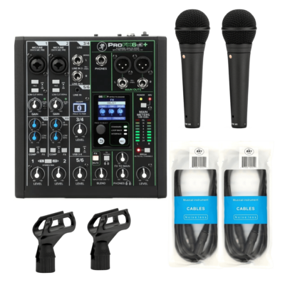 Mackie ProFX6v3+ 6-channel Mixer - 2 x RODE M1 Microphones - 2 x XLR Cables Bundle