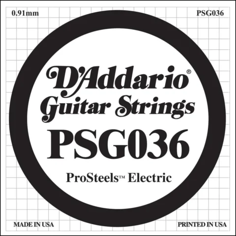 D'Addario PSG036  ProSteels Electric Guitar  One Single String, .036  Wound