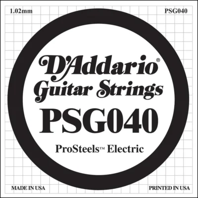D'Addario PSG040  ProSteels Electric Guitar  One Single String, .040  Wound
