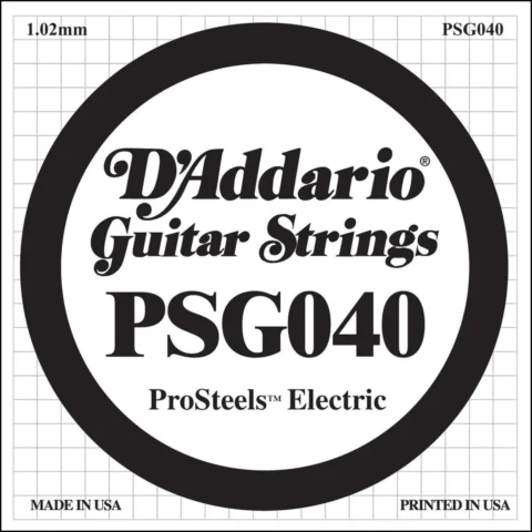 D'Addario PSG040  ProSteels Electric Guitar  One Single String, .040  Wound