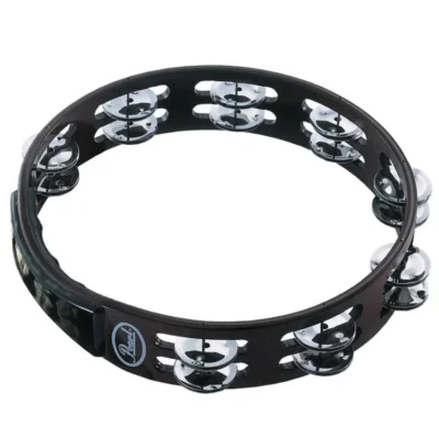 Pearl PTH-10B Tambourine Headless Wood Frame Stainless Steel Jingle 10in