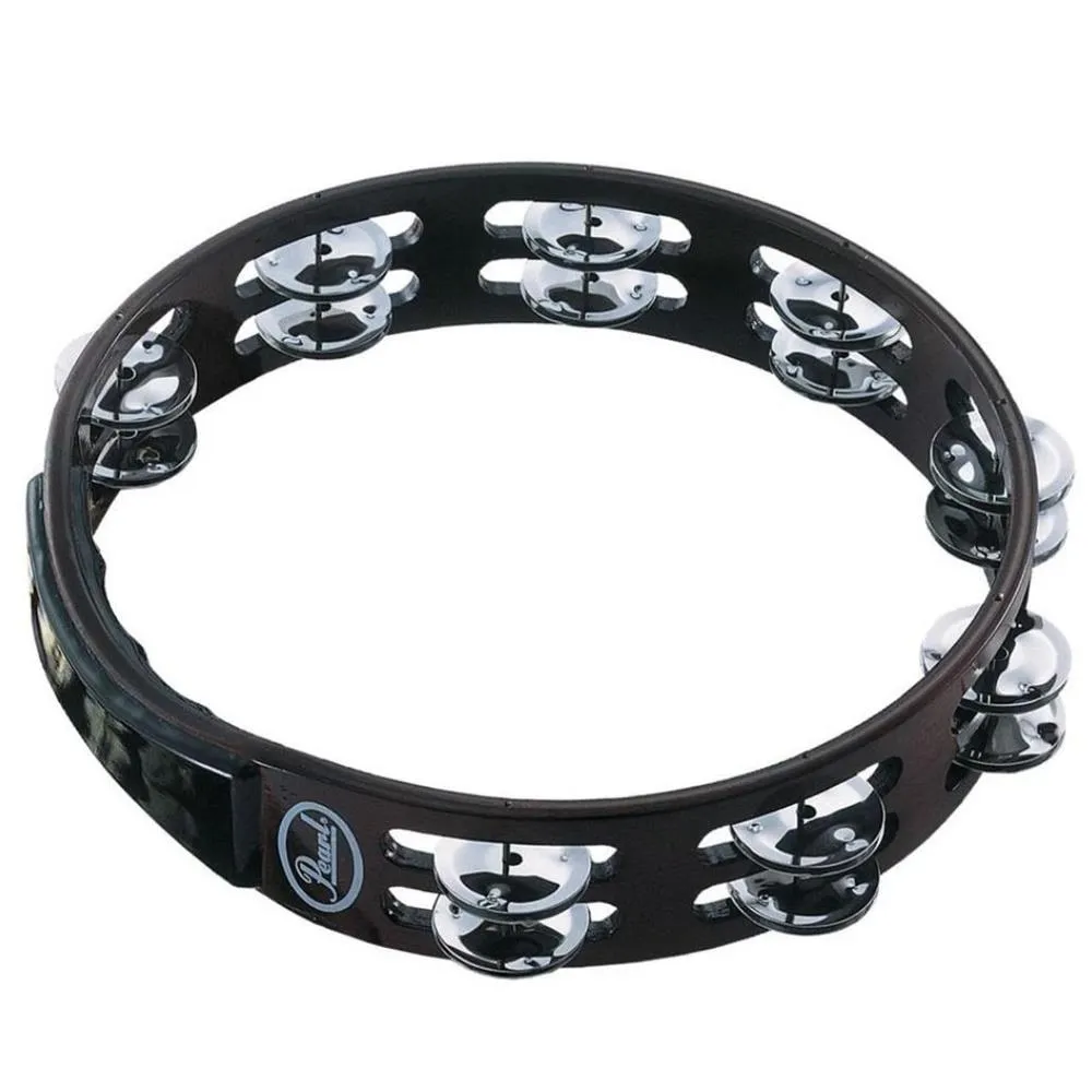 Pearl PTH-10B Tambourine Headless Wood Frame Stainless Steel Jingle 10in