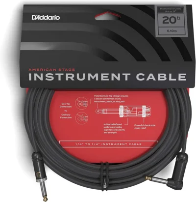 Planet Waves American Stage Instrument Cable - 20ft Straight to Right Angle
