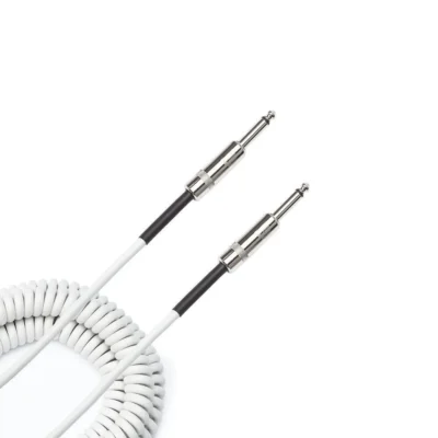 D'Addario Coiled Instrument Cable, 30' - White