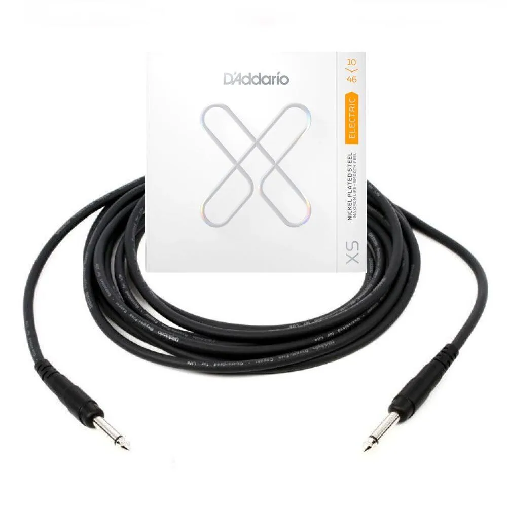 D'Addario XSE1046 Electric Guitar Strings c/w 20-foot Instrument Cable