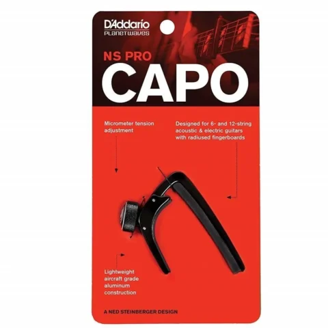 Planet Waves NS Capo Pro (Black) for 6 or 12 String Acoustic / Electric Guitars