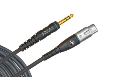 D'Addario Custom Series Microphone Cable, XLR Female to 1/4 Inch, 10 feet