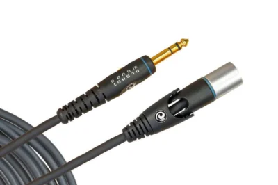 D'Addario Custom Series Microphone Cable, XLR Male to 1/4 Inch, 5 feet