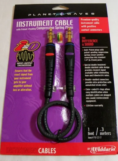 Planet Waves by Daddario 1 foot Instrument Cable , 0.3 Meters