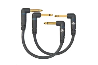 D'Addario Custom Series Patch Cable, 2-pack, Right Angle, 6 Inches