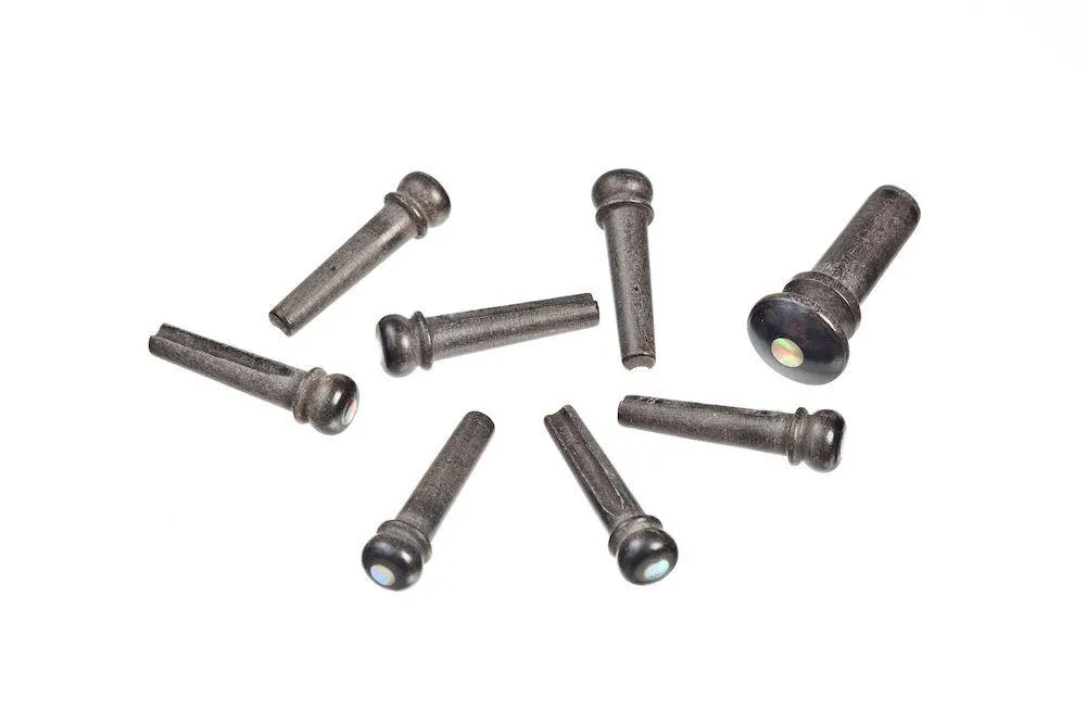 D'Addario Ebony Bridge Pins with End Pin Set, Abalone Inlay